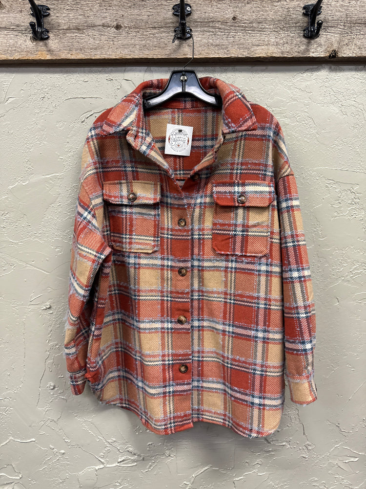 ORANGE PLAID SHACKET