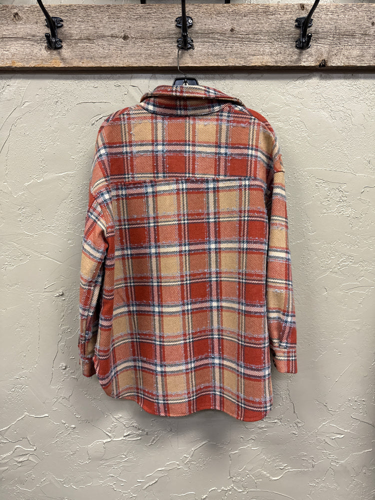 ORANGE PLAID SHACKET