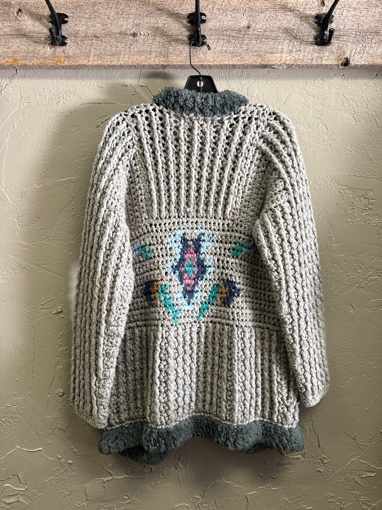 VTG 70's ANSWERS CHUNKY CARDIGAN