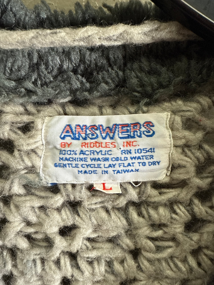 VTG 70's ANSWERS CHUNKY CARDIGAN