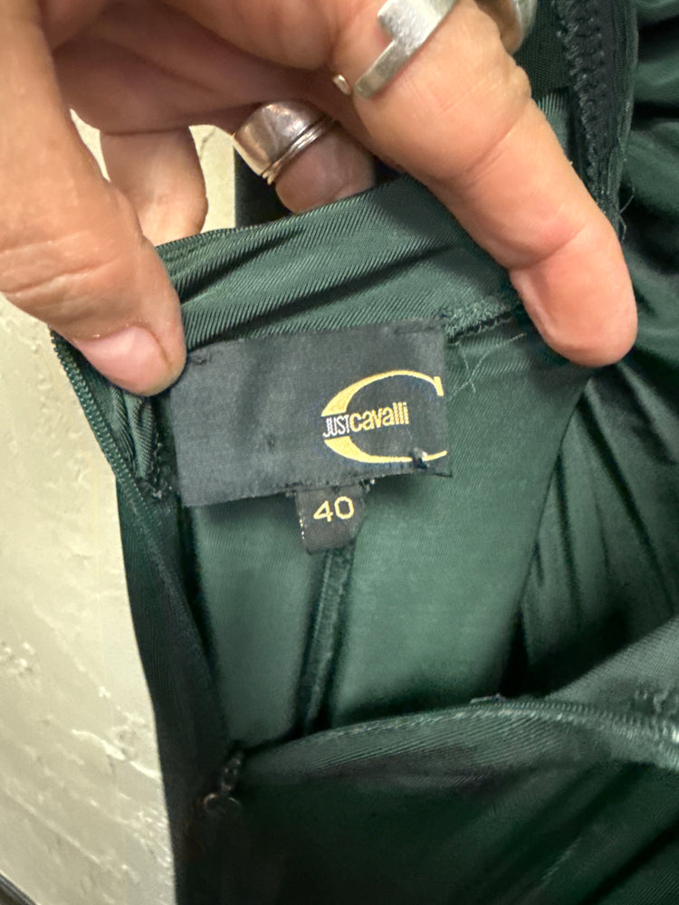 JUST CAVALLI RUCHED HALTER MIDI DRESS (org$344)