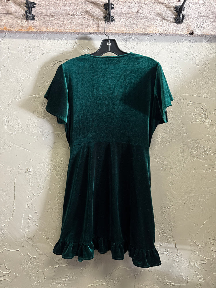 JACK VELVET FAUX WRAP DRESS (org$88)