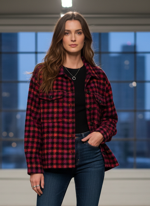 SANCTUARY PLAID JACKET (org$129)