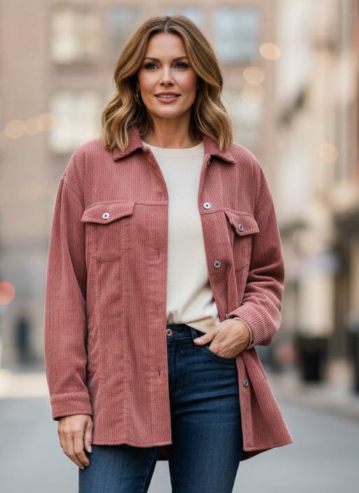 LOVE TREE CORDUROY SHACKET