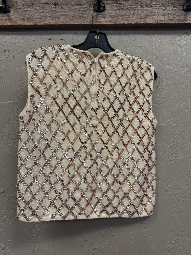 VTG SEQUIN SLEEVELESS SWEATER *as is*