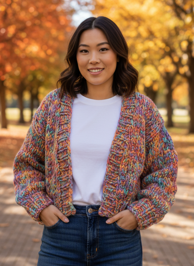 SUGARFOX CHUNK KNIT CARDI