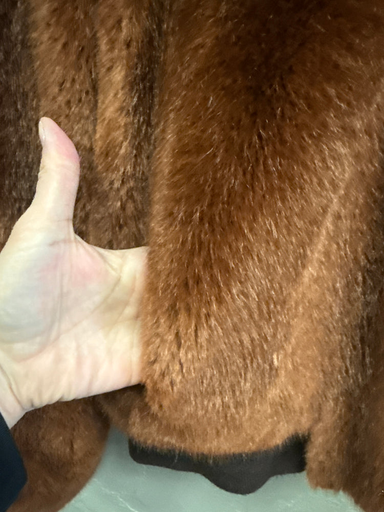 ELIZABETH + JAMES FAUX FUR BOMBER (org$575)