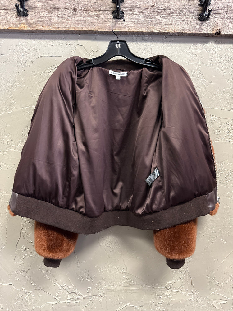 ELIZABETH + JAMES FAUX FUR BOMBER (org$575)