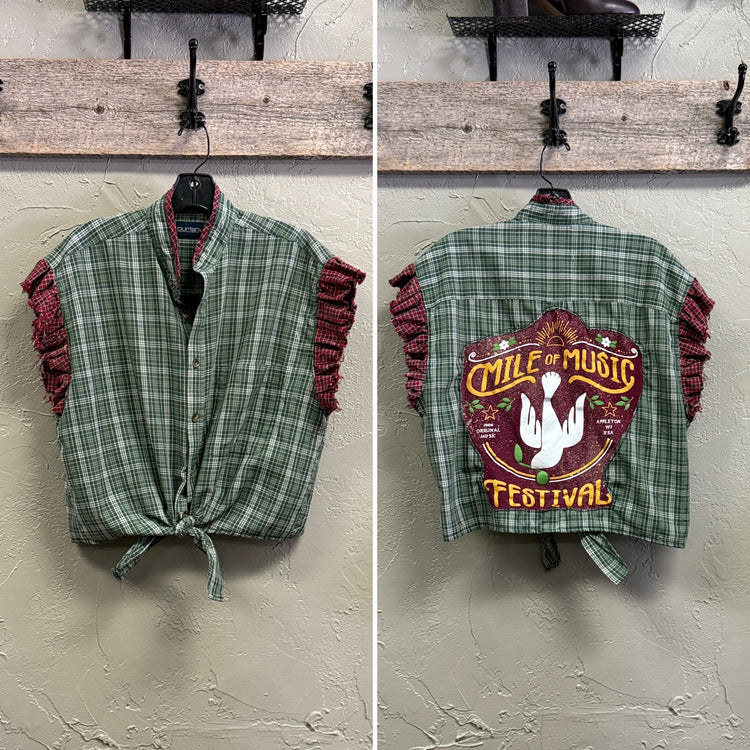 MoM TIE FRONT CROP SHIRTS