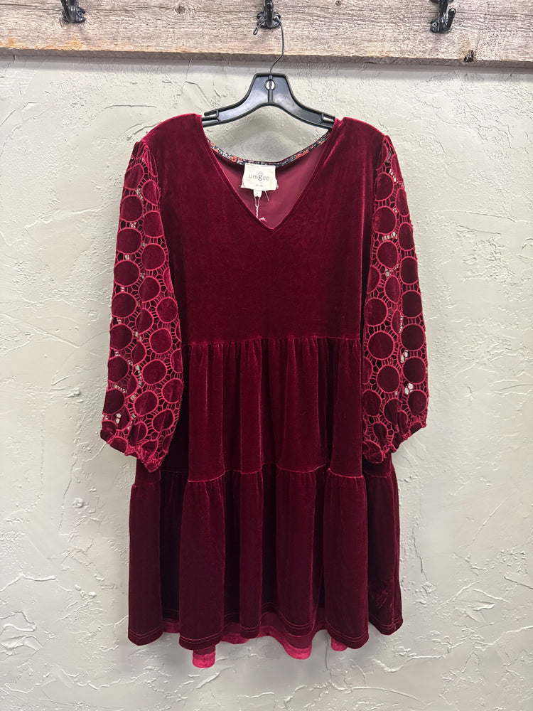 NWT UMGEE VELVET BABYDOLL DRESS (org$65)