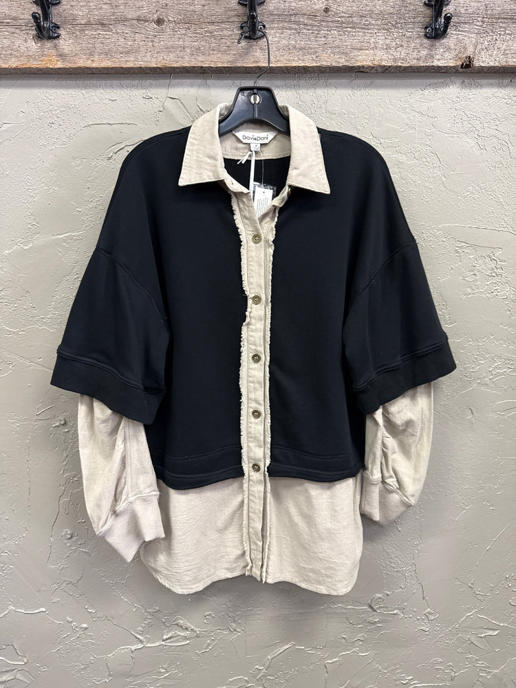 NWT DAVI & DANI FAUX LAYERED PULLOVER (org$69)