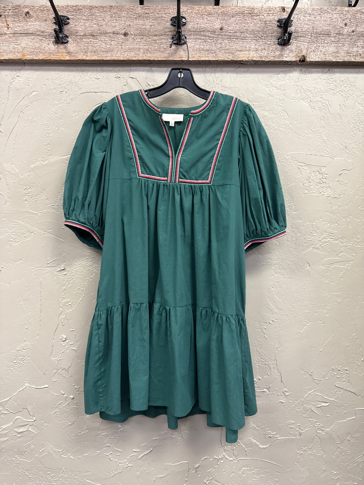 *NWT PINCH EMBROIDERED TRIM DRESS (org$76)