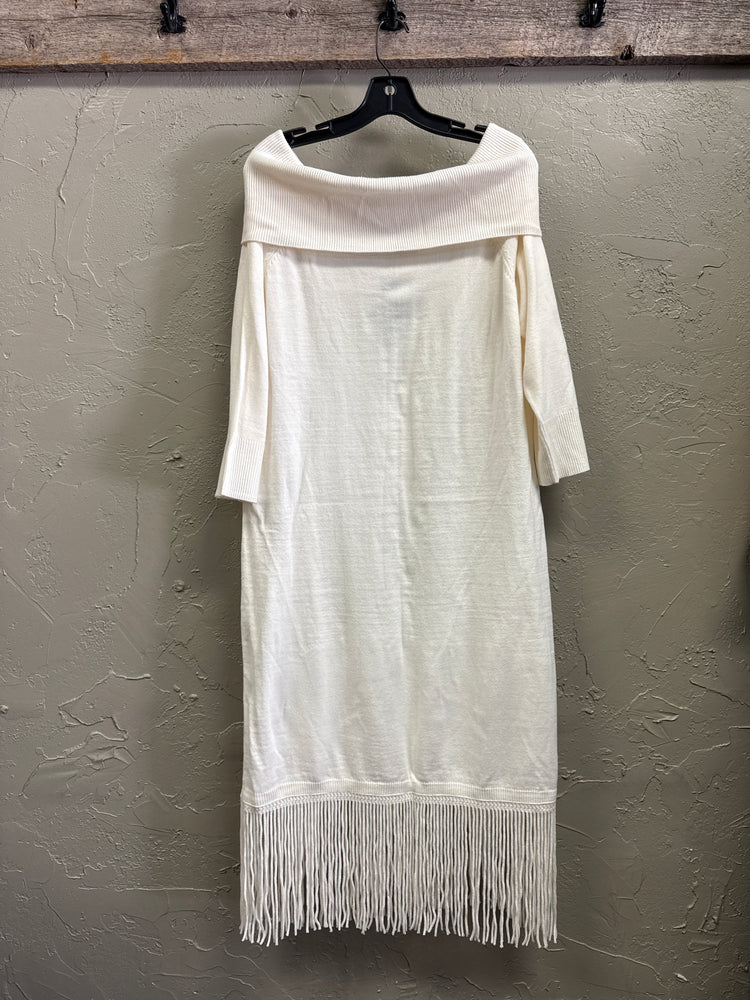 NWT NY&CO FRINGE SWEATER DRESS (org$75)