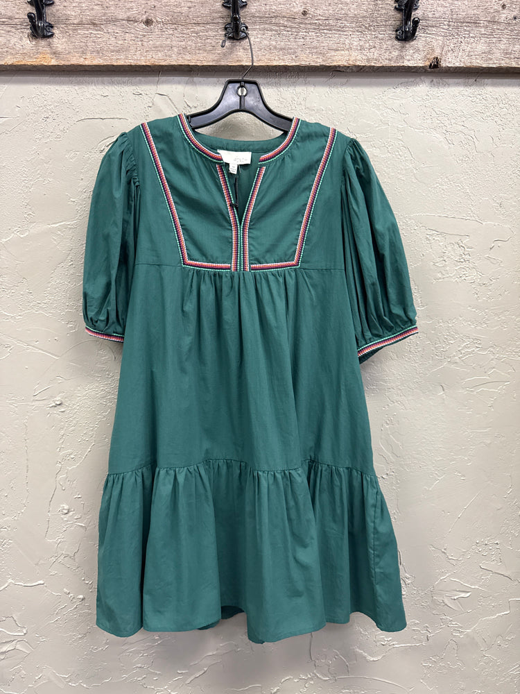 *NWT PINCH EMBROIDERED TRIM DRESS (org$76)