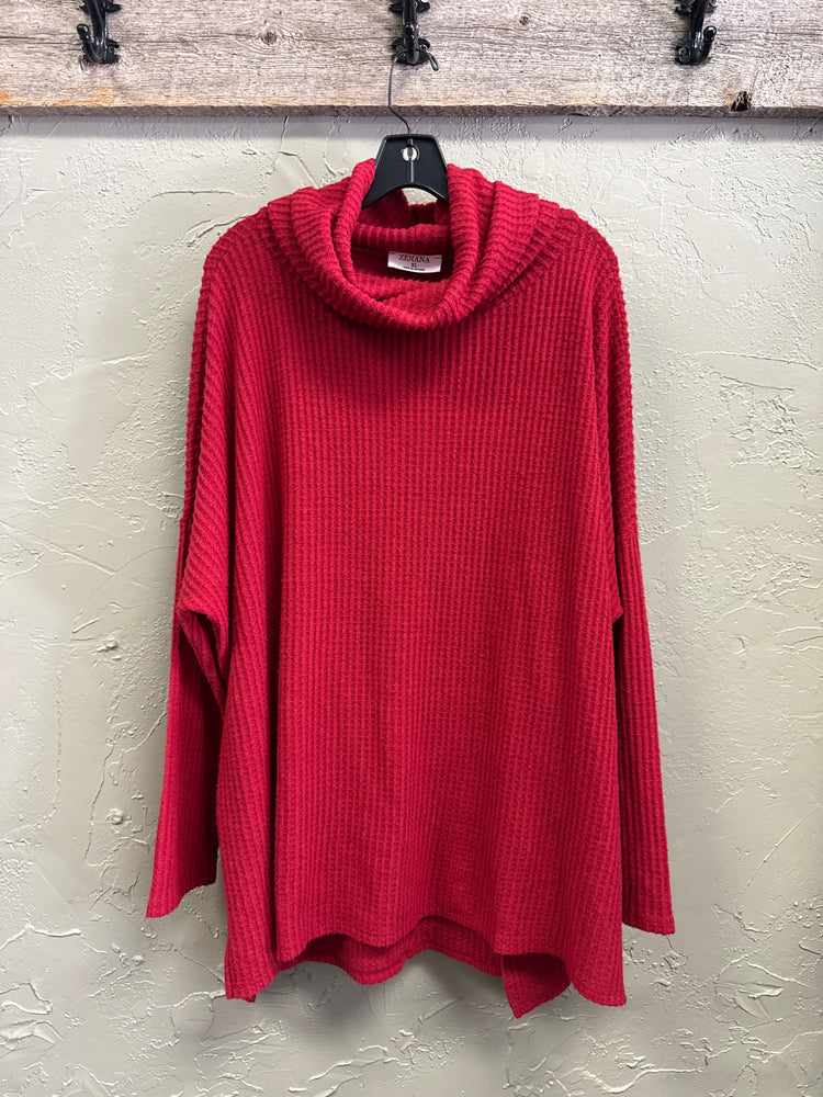 ZENANA WAFFLED COWL NECK