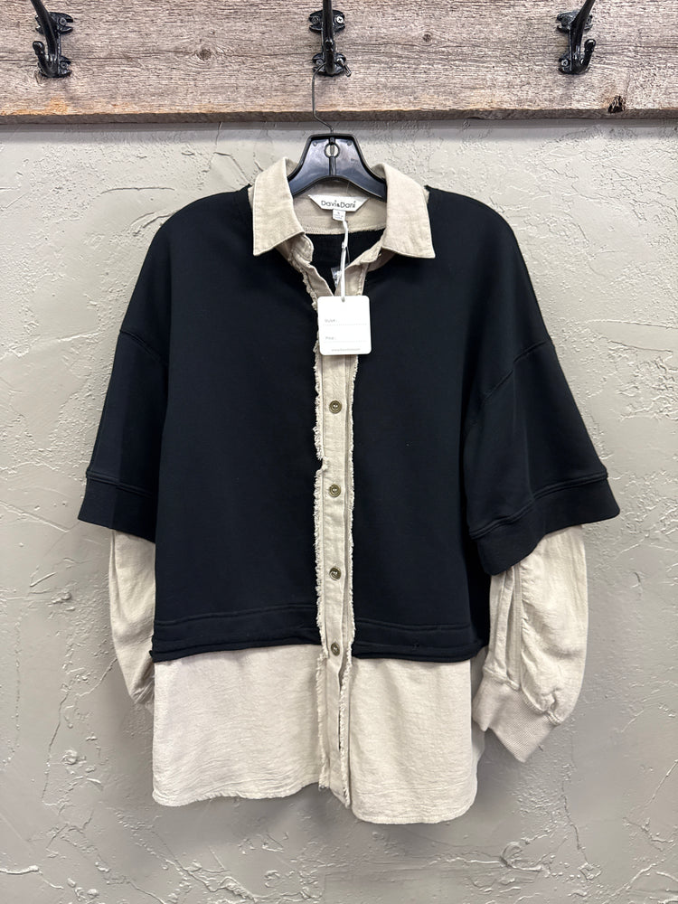 NWT DAVI & DANI FAUX LAYERED PULLOVER (org$69)