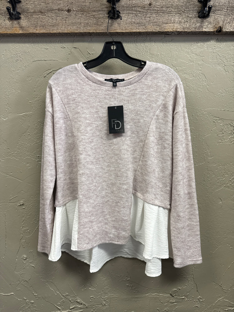 NWT FRED DAVID RUFFLED SWEATER