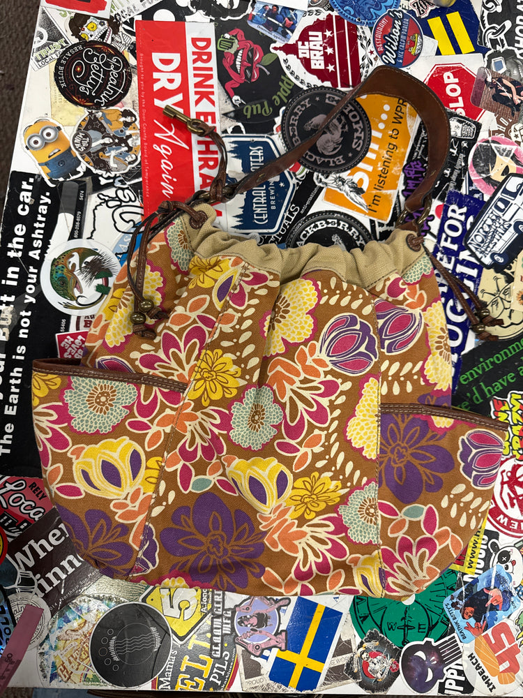 FOSSIL FLORAL CANVAS HOBO