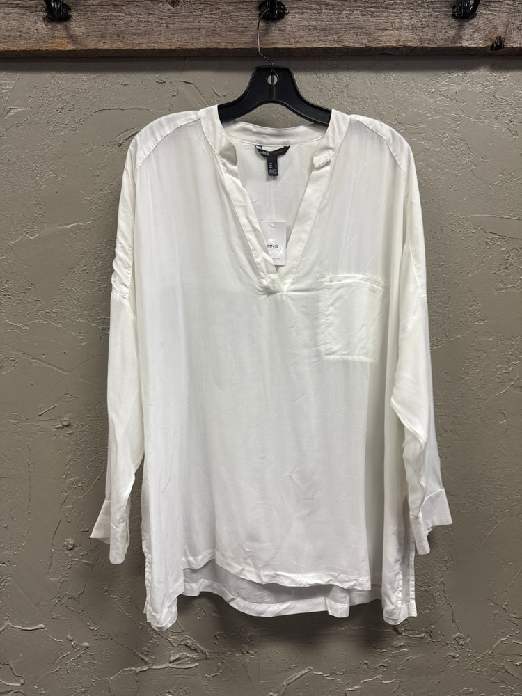 NWT MNG FLOWY WHITE SHIRT