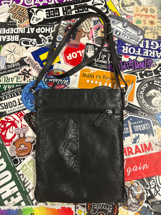 VTG MARGOT BLACK LEATHER CROSSBODY