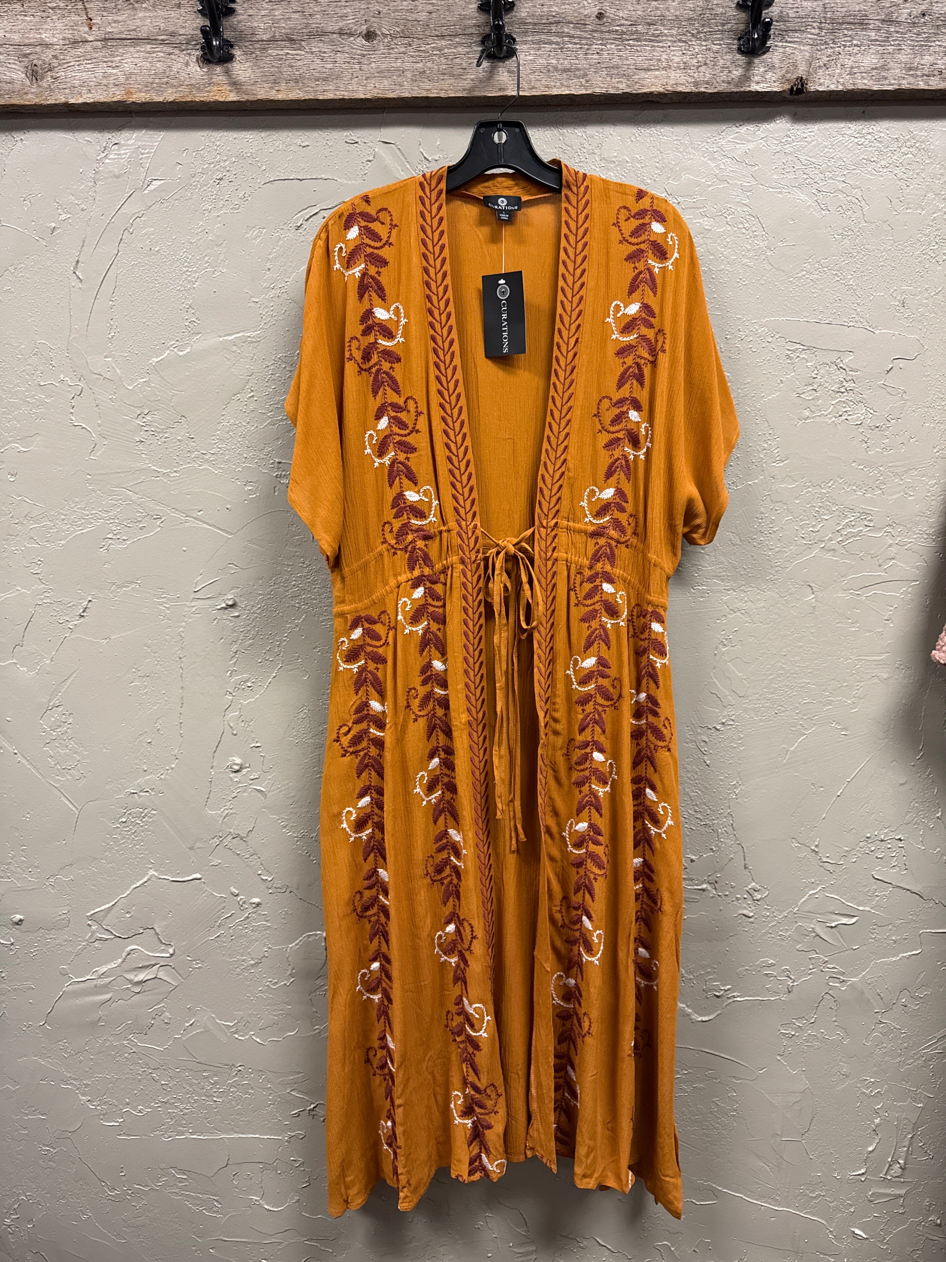 NWT CURATIONS EMBROIDERED DUSTER
