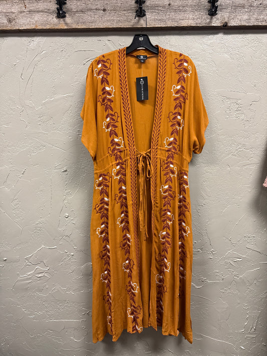 NWT CURATIONS EMBROIDERED DUSTER