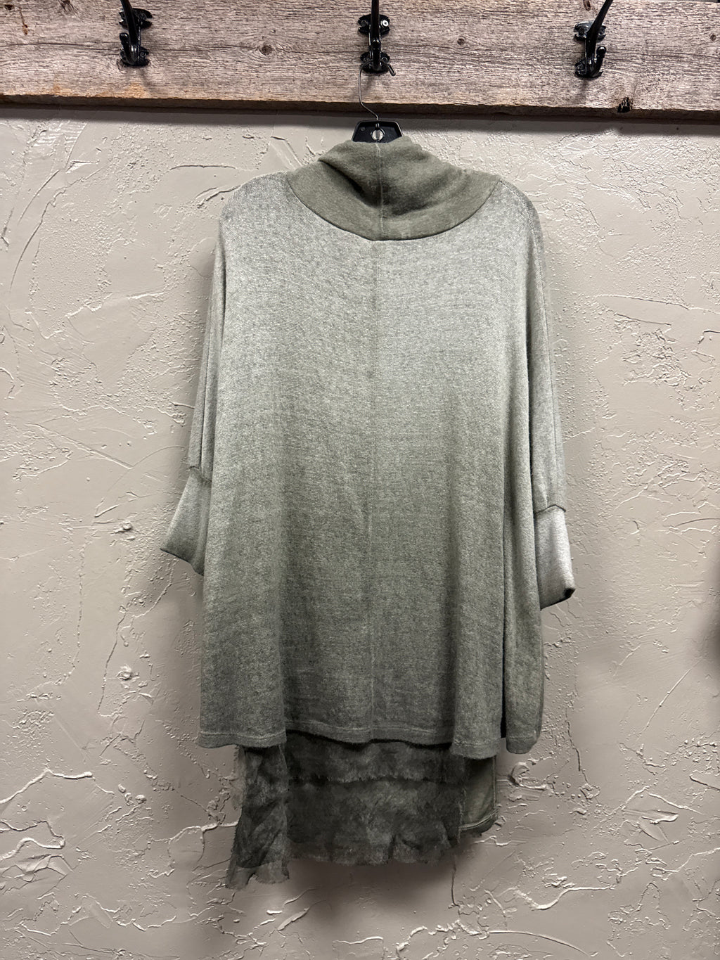 SCANDAL LAYERED COWL NECK SWEATER