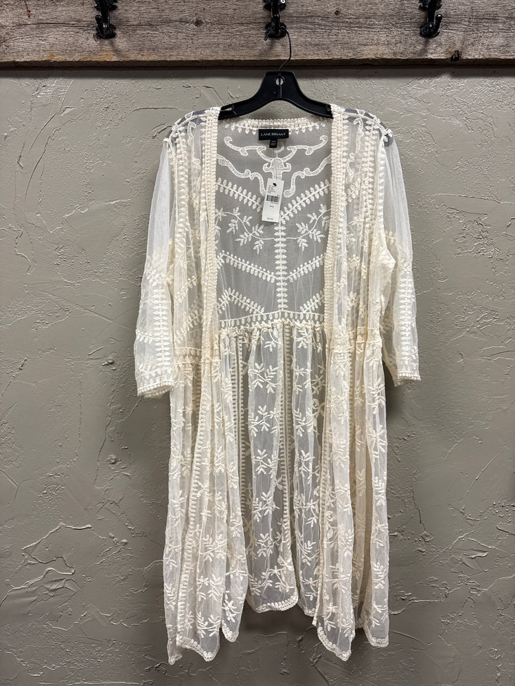 NWT LANE BRYANT LACE KIMONO (org$60)