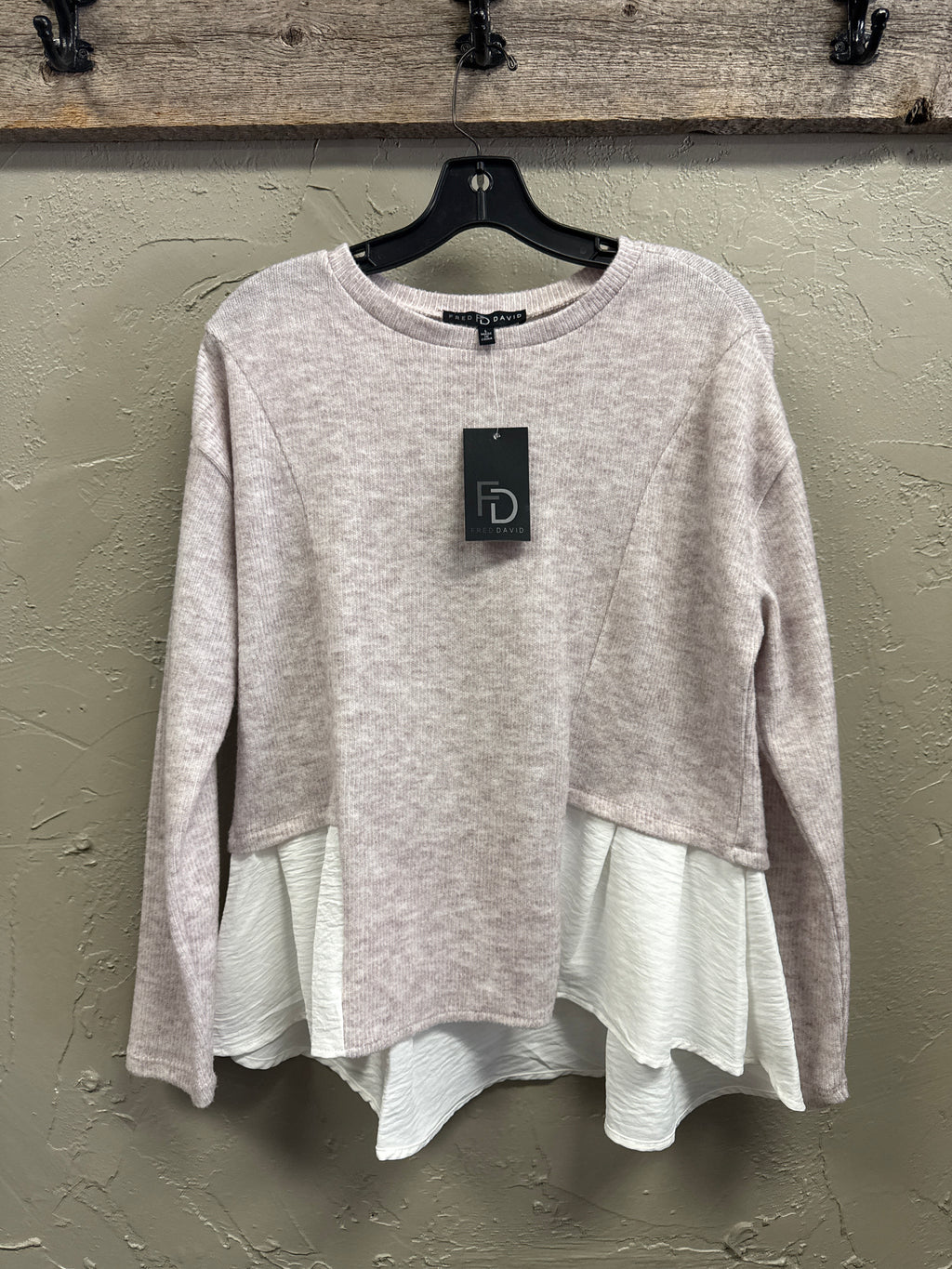 NWT FRED DAVID RUFFLED SWEATER