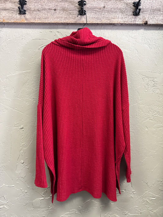 ZENANA WAFFLED COWL NECK