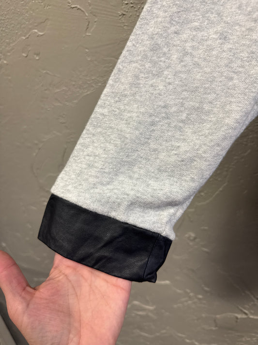 TOWNSEN LEATHER TRIM COTTON SWEATER (org$129)