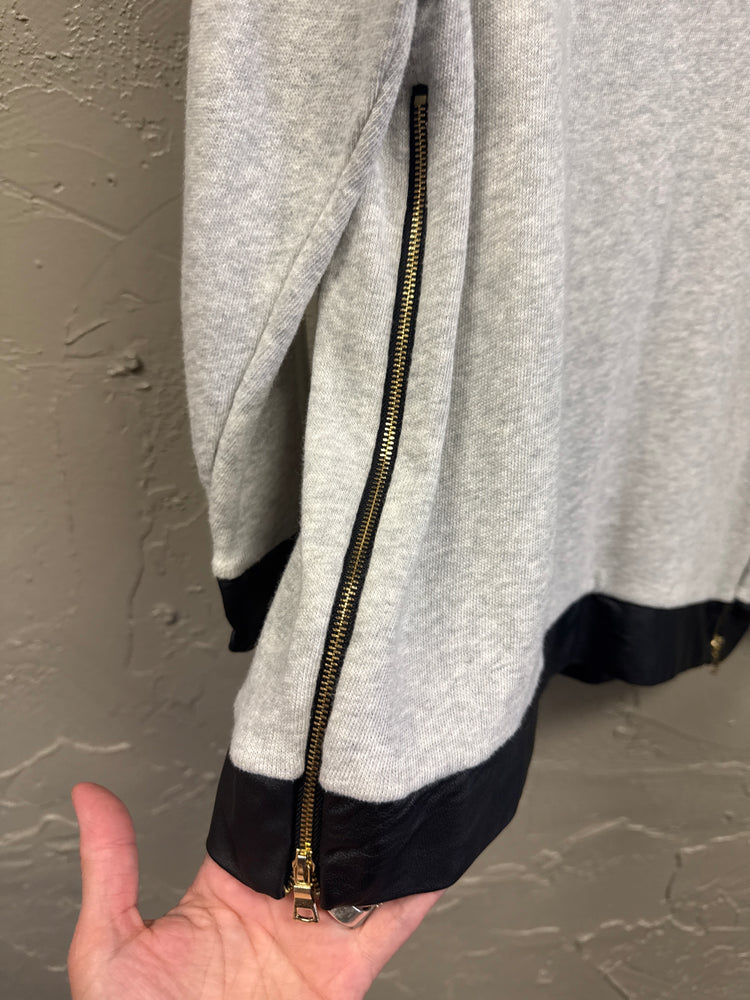 TOWNSEN LEATHER TRIM COTTON SWEATER (org$129)