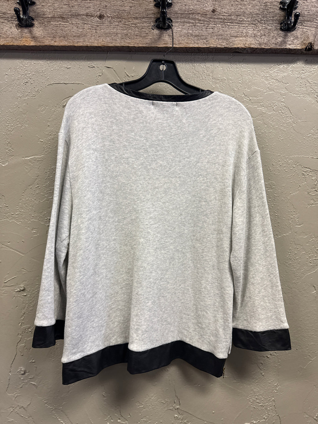 TOWNSEN LEATHER TRIM COTTON SWEATER (org$129)