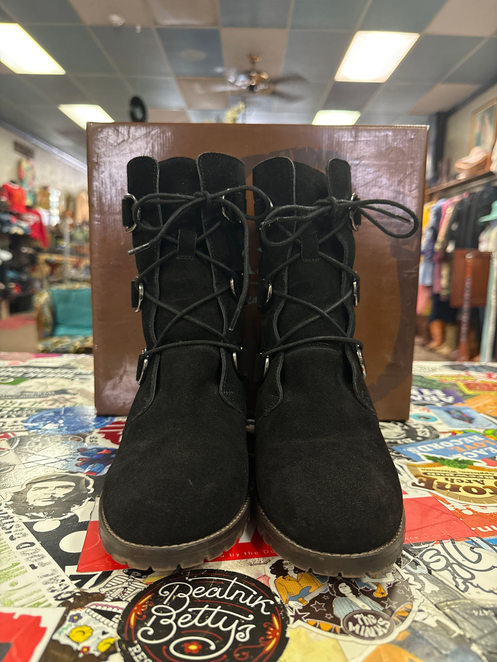 NWOT SUEDE WEDGE BOOT (org$159)