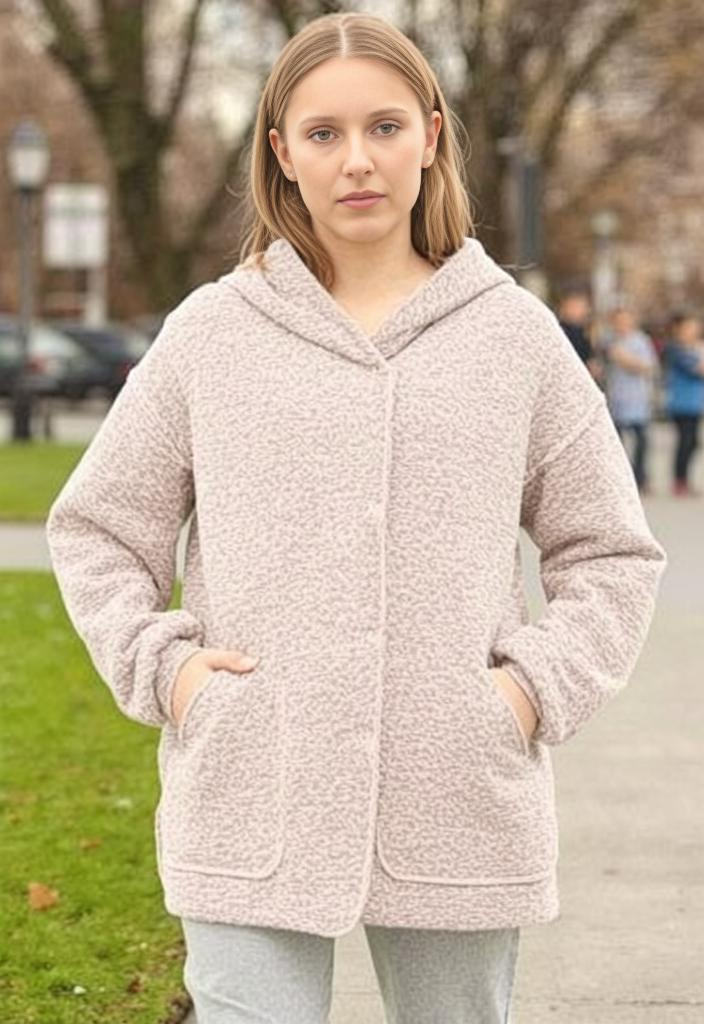 Max Studio Hooded Boucle Coat (org$118)