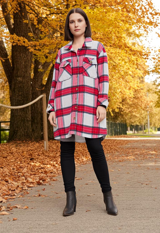 ULTRA FLIRT LONG FLANNEL SHACKET