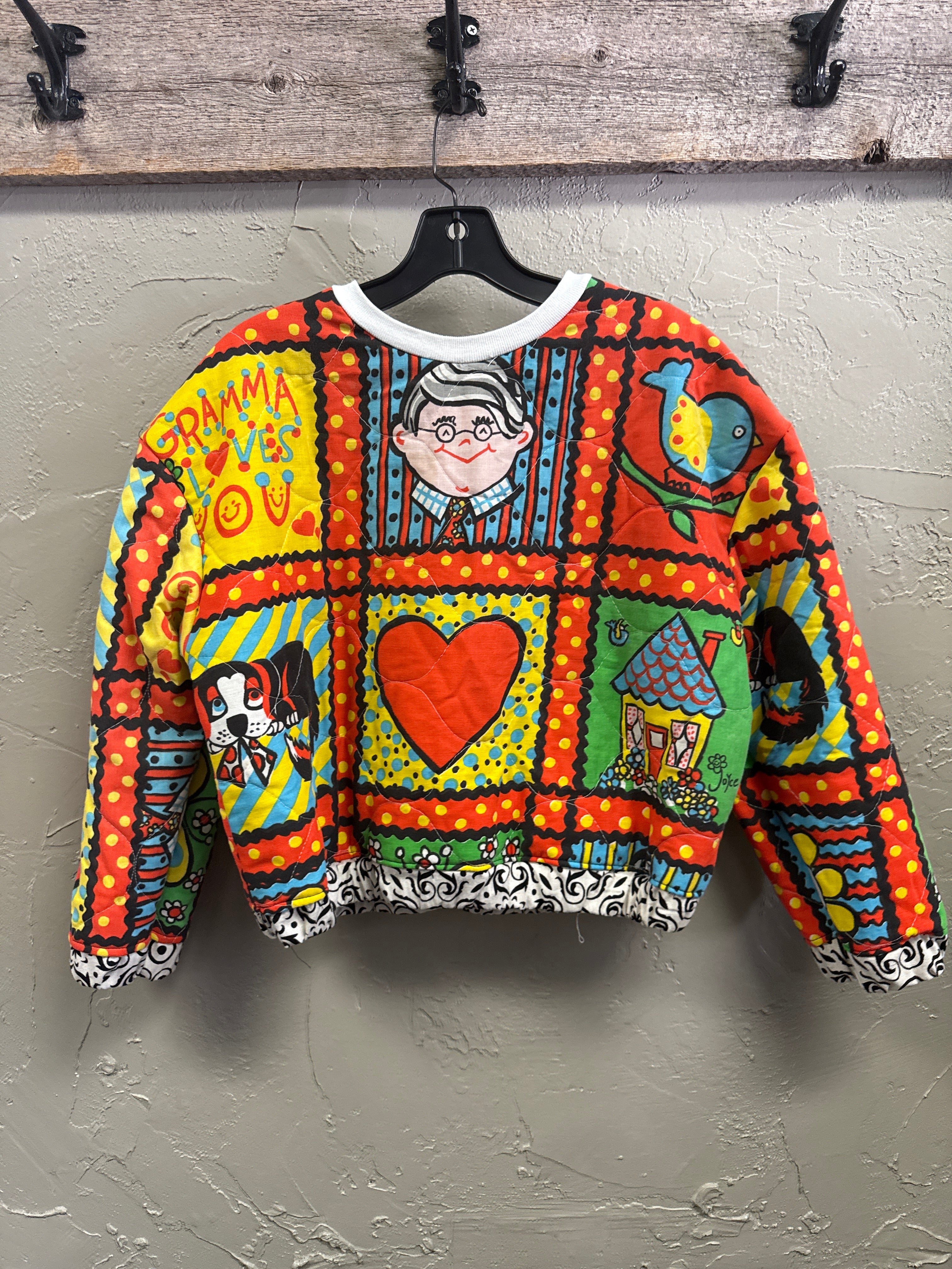 REBETTY VTG FABRIC QUILTED PULLOVERS