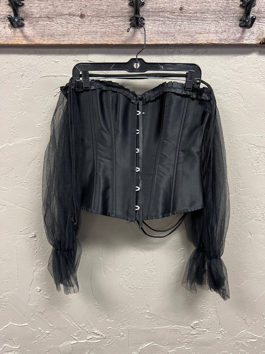 BLACK SLEEVED CORSET