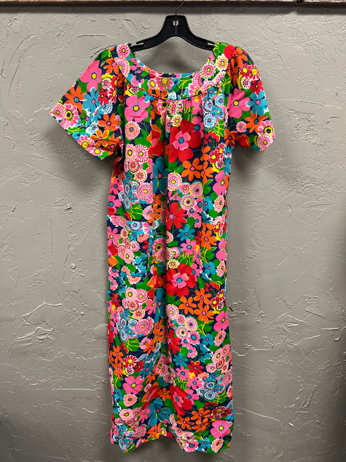 *Vtg 70s Floral House Dress