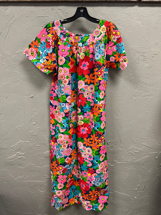 VINTAGE FLORAL HOUSE DRESS