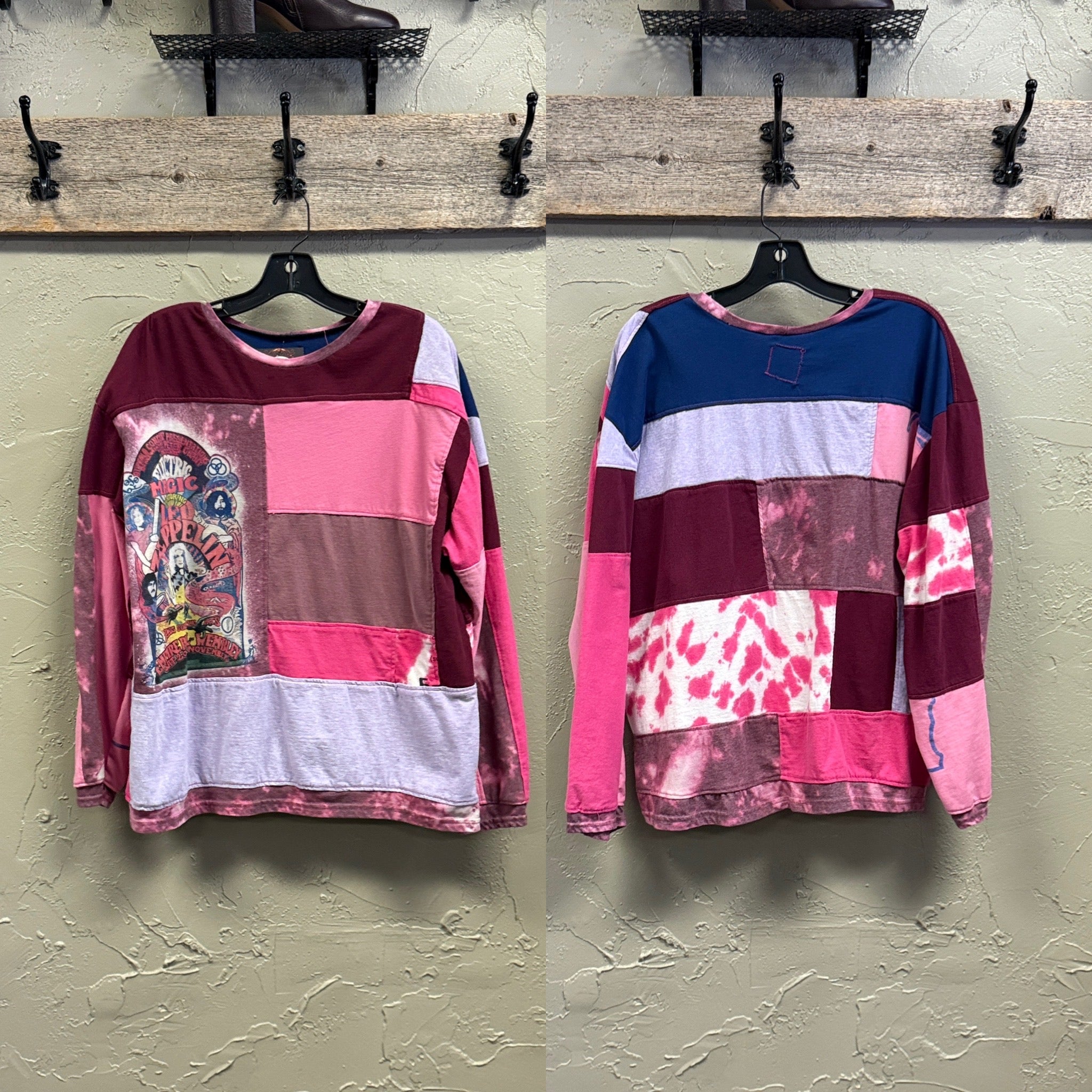 REBETTY PATCHWORK PULLOVER SHIRTS