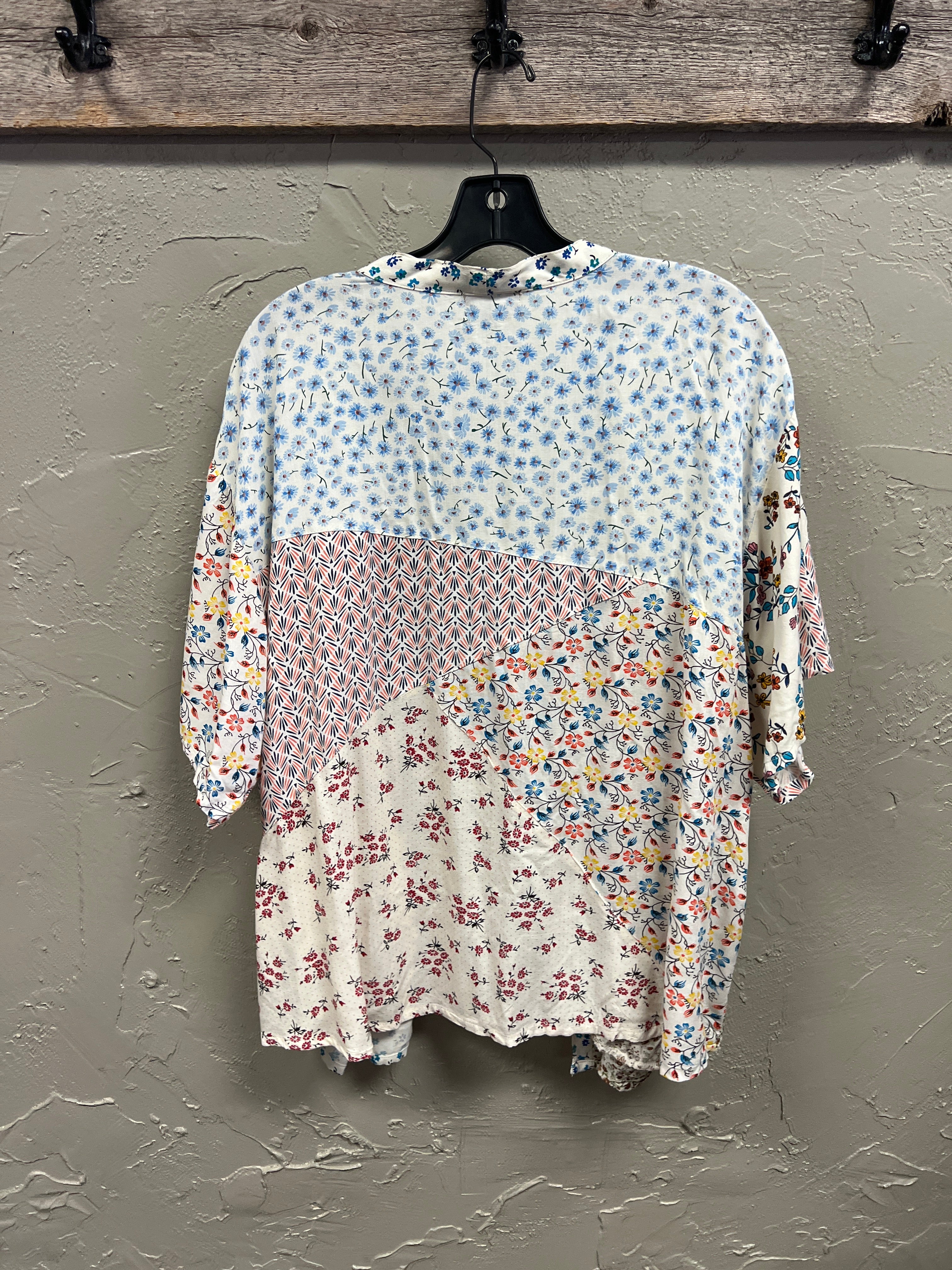 FASHION FUSE PATTERN BLOCK KIMONO