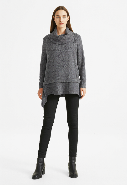 FOCUS CASUAL LIFE WAFFLE KNIT TUNIC