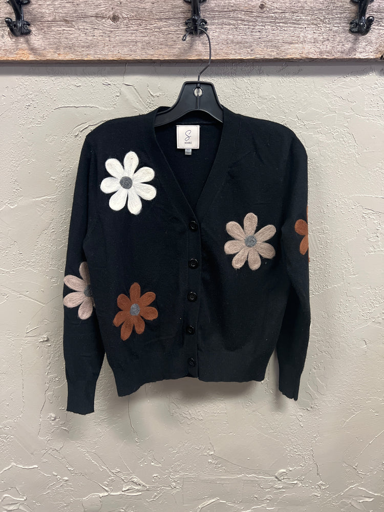 SIONI FELTED FLOWER CARDIGAN