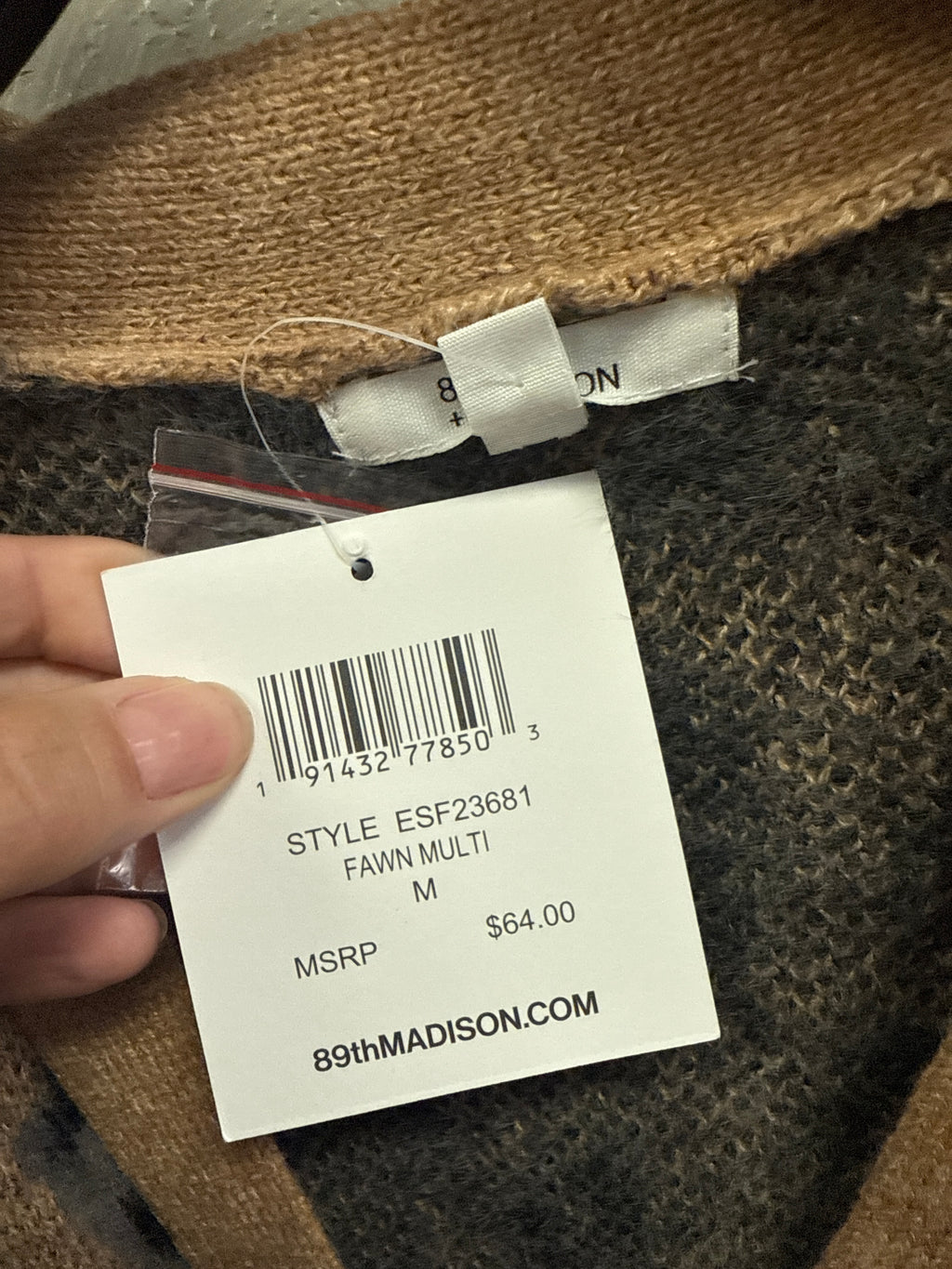 NWT 89th+MADISON FAWN PRINT SWEATER (org$64)