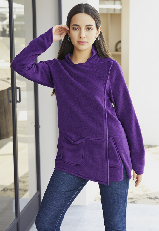 NWT MOD-O-DOC ASYMETRIC FLEESE JACKET (org$108)
