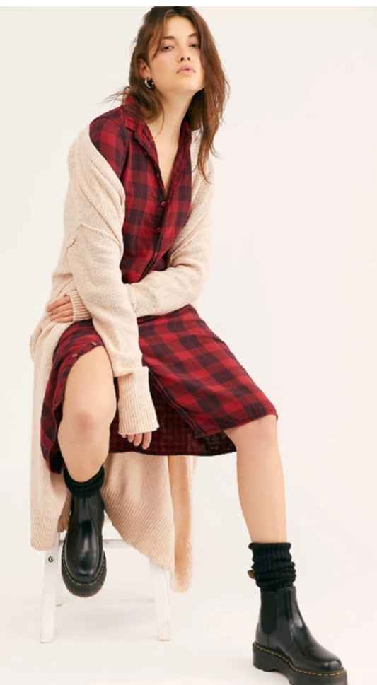 PLAID SHIRT DRESS