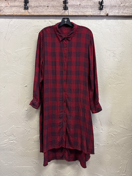 PLAID SHIRT DRESS