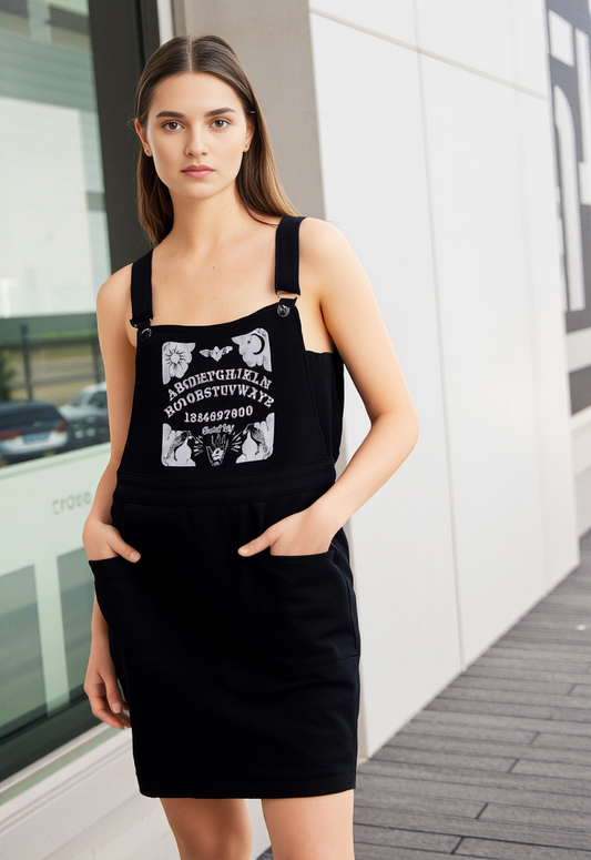 HOT TOPIC OUIJA OVERALLS SKIRT