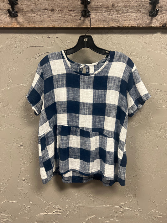 CHECK BABYDOLL TOP